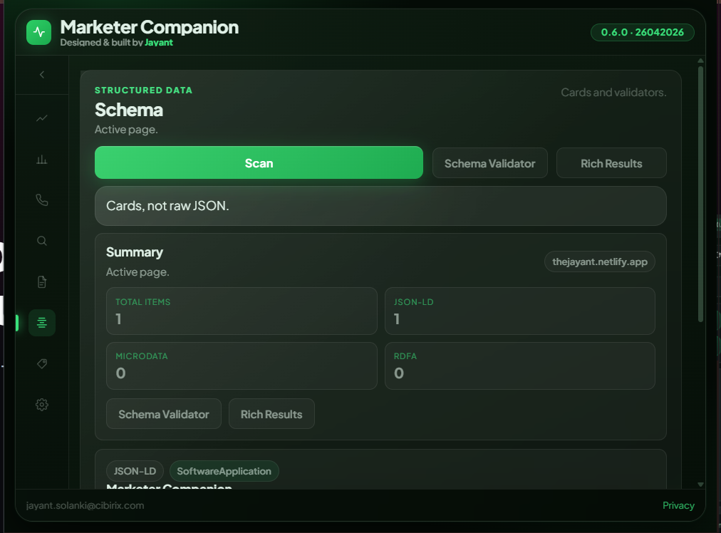 Scan for JSON-LD Microdata and RDFa schema